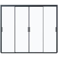 Стеклянная панель 2.35*3.6м на 2х направляющих c рамкой