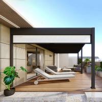 Пергола Aquaviva Авангард с креп. к стене (ламели с электропр.) 4X3.6м RAL 7015 (Антрацит)