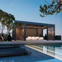 Пергола Aquaviva Элит Отдельностоящая (ламели с электроприводом) 3.6X4.0м RAL 7015