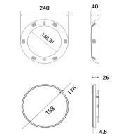 Лицевая рамка для Hayward LED ColorLogic FLAT, light grey