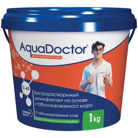 Дезинфектант на основе хлора быстрого действия AquaDoctor C-60 1 кг