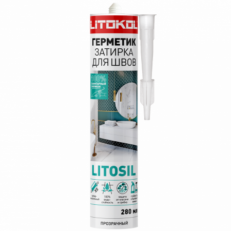 Силиконовый герметик LITOSIL (280 мл) прозрачный