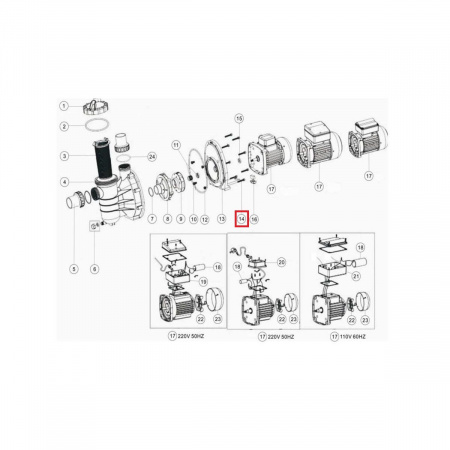 Комплект болтов для корпуса насоса Aquaviva SS M6*30