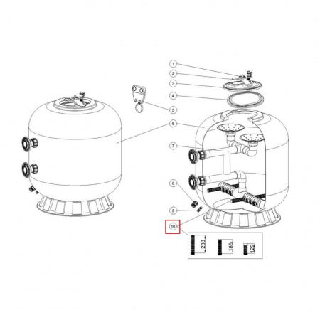 Дюзы для фильтра Aquaviva L1800-2000 (129 мм)