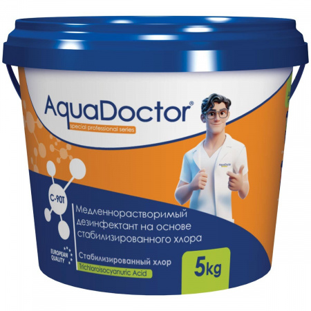 Дезинфектант для бассейна на основе хлора длительного действия AquaDoctor C-90T 5 кг