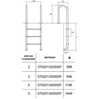 Лестница Hayward Muro AISI 304 (3 ступени), для узкого борта