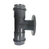 Тройник 90° раструбный с ПВХ фланцем 110 мм