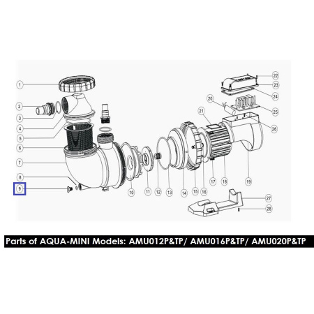 Пробка слива Aquaviva с уплотнительным кольцом, для кранов MPV и насосов
