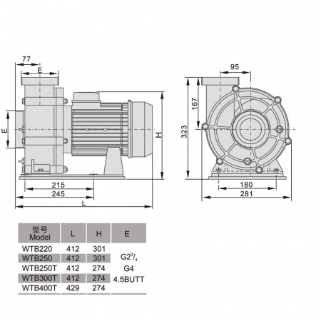 Насос Aquaviva LX WTB400T (380В, 80м³/ч, 5.5лс)