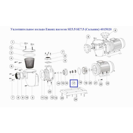 Уплотнительное кольцо Aquaviva насосов SE5.5\SE7.5 (Сальник) 4015020