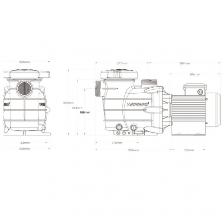 Насос Hayward PL 81005 (220В, ПФ, 13м³/ч*8м, 0.75кВт, 0.75лс)