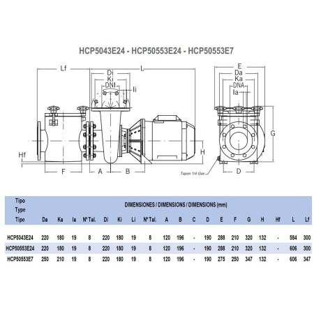 Насос Hayward HCP501253E7 (380В, 135м³/ч, 12.5лс)