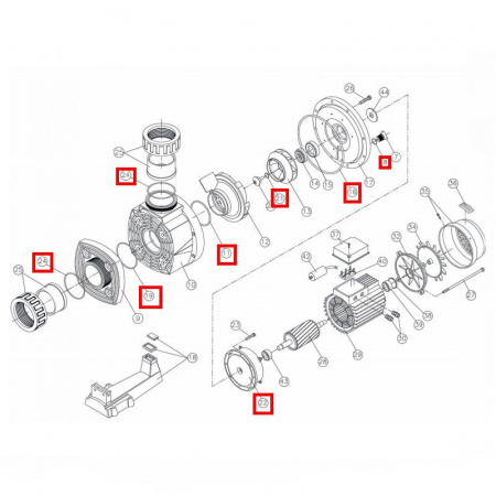Резиновые прокладки Hayward KAN RPUM3116.09R (полный комплект) \RBH0017.01R
