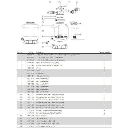 Фильтр Aquaviva P700 (19 м3/ч, D703)