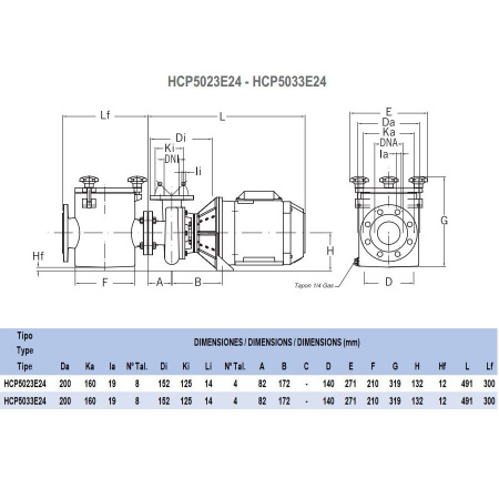 Насос Hayward HCP5033E24 (380В, 27м³/ч, 3лс)