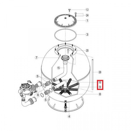 Коллектор с коленом Hayward S360SLE (RRFI0016.04R\RFD0310.72R)