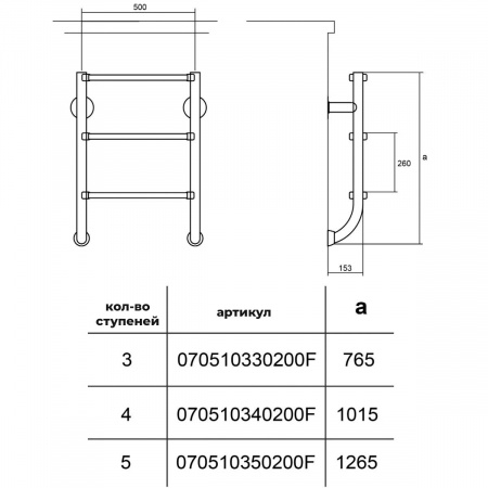 Лестница Hayward IDP5 из двух частей 5cт AISI-316 (нижняя часть)