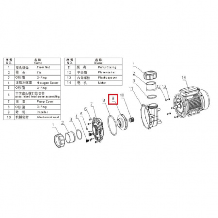 Крыльчатка насоса Aquaviva WP Крыльчатка насоса Aquaviva WP
