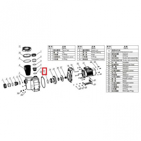Уплотнительное кольцо дифузора насоса Aquaviva SWPA/SWPB Уплотнительное кольцо дифузора насоса Aquaviva SWPA/SWPB