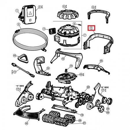 Корпус задней ручки пылесоса Hayward AquaVac 600/650 (RCX36131519237)