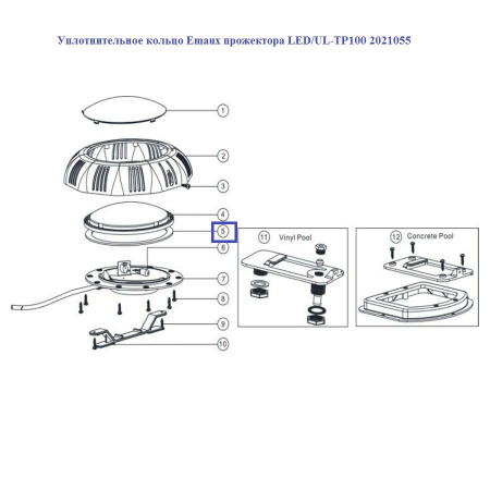 Уплотнительное кольцо AquaViva прожектора LED/UL-TP100 2021055