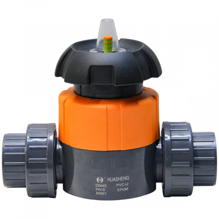 Мембранный вентиль d63 с маховиком, PN10 бар, PVC-U